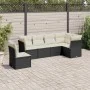 6-piece garden sofa set and black synthetic rattan cushions by , Garden sets - Ref: Foro24-3249535, Price: 369,49 €, Discount: %