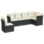 6-teiliges Gartensofa-Set und schwarze synthetische Rattankissen von , Gartensets - Ref: Foro24-3249535, Preis: 374,50 €, Rab...