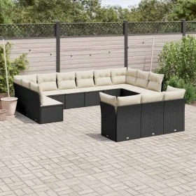 Garden sofa and cushion set 13 pieces black synthetic rattan by , Garden sets - Ref: Foro24-3250285, Price: 793,53 €, Discoun...