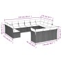 Garden sofa and cushion set 13 pieces black synthetic rattan by , Garden sets - Ref: Foro24-3250285, Price: 805,52 €, Discoun...