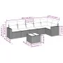 7-piece garden dining set and black synthetic rattan cushions by , Modular outdoor sofas - Ref: Foro24-3251333, Price: 422,46...