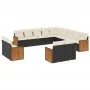 Garden sofa and cushion set 13 pieces black synthetic rattan by , Garden sets - Ref: Foro24-3260607, Price: 880,99 €, Discoun...