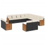Set de sofás de jardín y cojines 13 pzas ratán sintético negro de , Conjuntos de jardín - Ref: Foro24-3260607, Precio: 870,03...