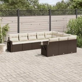10-piece garden sofa set and brown synthetic rattan cushions by , Garden sets - Ref: Foro24-3253030, Price: 633,02 €, Discoun...