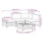 5-piece garden furniture set with solid white pine wood cushions by , Garden sets - Ref: Foro24-3250709, Price: 487,79 €, Dis...