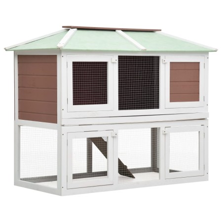 Brauner Doppelboden-Tierkäfigstall aus Holz von vidaXL, Käfige und Lebensräume für Kleintiere - Ref: Foro24-170850, Preis: 22...