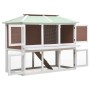 Brauner Doppelboden-Tierkäfigstall aus Holz von vidaXL, Käfige und Lebensräume für Kleintiere - Ref: Foro24-170850, Preis: 22...