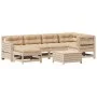 Juego de muebles de jardín 7 pzas y cojines madera maciza pino de , Conjuntos de jardín - Ref: Foro24-3250920, Precio: 721,38...