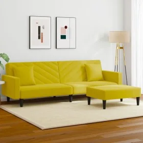 Yellow velvet 2-piece sofa set with cushions by , Sofas - Ref: Foro24-3216272, Price: 317,64 €, Discount: %