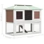 Brauner Doppelboden-Tierkäfigstall aus Holz von vidaXL, Käfige und Lebensräume für Kleintiere - Ref: Foro24-170850, Preis: 16...