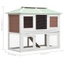 Brauner Doppelboden-Tierkäfigstall aus Holz von vidaXL, Käfige und Lebensräume für Kleintiere - Ref: Foro24-170850, Preis: 22...