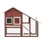 Solid white fir and mocha wood hutch 140x63x120 cm by vidaXL, Cages and habitats for small animals - Ref: Foro24-170870, Pric...