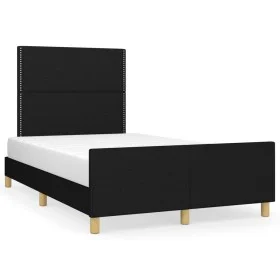 Bed frame with black fabric headboard 120x190 cm by , Beds and slatted bases - Ref: Foro24-3270508, Price: 139,45 €, Discount: %