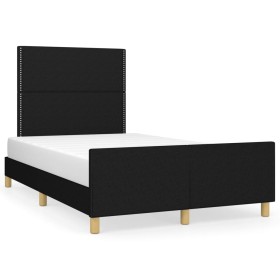 Bettrahmen mit schwarzem Stoffkopfteil 120x190 cm von , Betten und Lattenroste - Ref: Foro24-3270508, Preis: 154,76 €, Rabatt: %