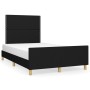 Estructura de cama con cabecero tela negro 120x190 cm de , Camas y somieres - Ref: Foro24-3270508, Precio: 154,48 €, Descuent...