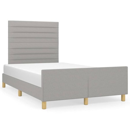 Bed frame with headboard light gray fabric 120x190 cm by , Beds and slatted bases - Ref: Foro24-3270520, Price: 159,31 €, Dis...