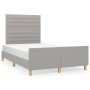 Bed frame with headboard light gray fabric 120x190 cm by , Beds and slatted bases - Ref: Foro24-3270520, Price: 159,31 €, Dis...