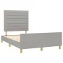 Bed frame with headboard light gray fabric 120x190 cm by , Beds and slatted bases - Ref: Foro24-3270520, Price: 165,47 €, Dis...