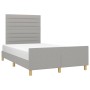 Bed frame with headboard light gray fabric 120x190 cm by , Beds and slatted bases - Ref: Foro24-3270520, Price: 159,31 €, Dis...