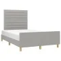 Bed frame with headboard light gray fabric 120x190 cm by , Beds and slatted bases - Ref: Foro24-3270520, Price: 165,47 €, Dis...