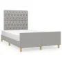 Bed frame with headboard light gray fabric 120x190 cm by , Beds and slatted bases - Ref: Foro24-3270534, Price: 172,40 €, Dis...