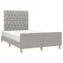 Bed frame with headboard light gray fabric 120x190 cm by , Beds and slatted bases - Ref: Foro24-3270534, Price: 172,40 €, Dis...
