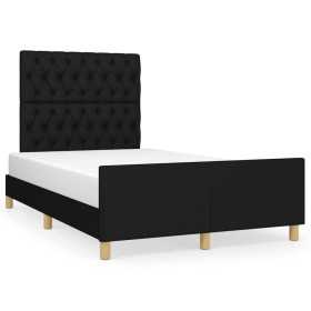 Bed frame with black fabric headboard 120x190 cm by , Beds and slatted bases - Ref: Foro24-3270536, Price: 178,62 €, Discount: %