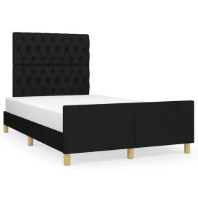 Bed frame with black fabric headboard 120x190 cm by , Beds and slatted bases - Ref: Foro24-3270536, Price: 160,06 €, Discount: %