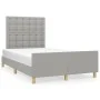 Estructura de cama con cabecero tela gris claro 120x190 cm de , Camas y somieres - Ref: Foro24-3270541, Precio: 176,36 €, Des...