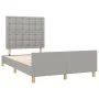Estructura de cama con cabecero tela gris claro 120x190 cm de , Camas y somieres - Ref: Foro24-3270541, Precio: 176,36 €, Des...