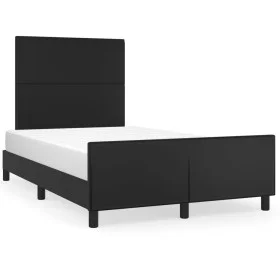 Bed frame with headboard black synthetic leather 120x190 cm by , Beds and slatted bases - Ref: Foro24-3270548, Price: 144,79 ...
