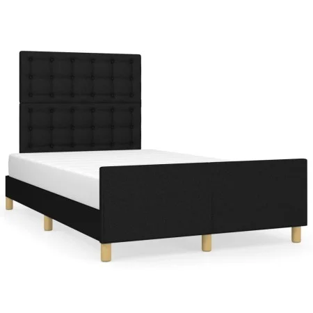 Bed frame with black fabric headboard 120x190 cm by , Beds and slatted bases - Ref: Foro24-3270543, Price: 157,58 €, Discount: %