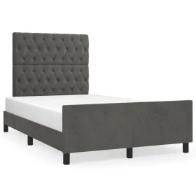 Dark gray velvet bed frame with headboard 120x190 cm by , Beds and slatted bases - Ref: Foro24-3270597, Price: 176,82 €, Disc...