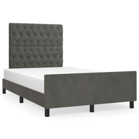 Dunkelgrauer Samtbettrahmen mit Kopfteil 120x190 cm von , Betten und Lattenroste - Ref: Foro24-3270597, Preis: 180,08 €, Raba...