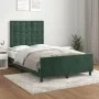 Estructura cama con cabecero terciopelo verde oscuro 120x190 cm de , Camas y somieres - Ref: Foro24-3270605, Precio: 174,14 €...