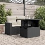 Garden table glass surface PE rattan black 100x55x73 cm by , Garden tables - Ref: Foro24-365970, Price: 101,42 €, Discount: %