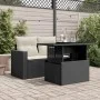 Gartentisch Glasoberfläche PE Rattan schwarz 100x55x73 cm von , Gartentische - Ref: Foro24-365970, Preis: 107,61 €, Rabatt: %