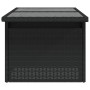 Gartentisch Glasoberfläche PE Rattan schwarz 100x55x73 cm von , Gartentische - Ref: Foro24-365970, Preis: 101,42 €, Rabatt: %