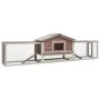 Mocha-colored solid pine and fir wood hutch 310x70x87 cm by vidaXL, Cages and habitats for small animals - Ref: Foro24-170859...