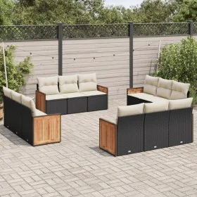 Garden sofa set 12 pieces with black synthetic rattan cushions by , Garden sets - Ref: Foro24-3259914, Price: 878,10 €, Disco...