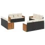 Gartensofa-Set 12-teilig mit schwarzen synthetischen Rattankissen von , Gartensets - Ref: Foro24-3259914, Preis: 878,10 €, Ra...
