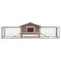 Mocha-colored solid pine and fir wood hutch 310x70x87 cm by vidaXL, Cages and habitats for small animals - Ref: Foro24-170859...