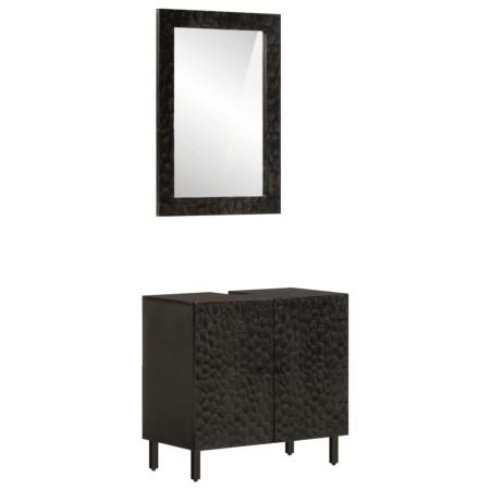 2-teiliges Badezimmerschrank-Set aus massivem Mangoholz von , Badezimmermöbel - Ref: Foro24-3206293, Preis: 162,64 €, Rabatt: %