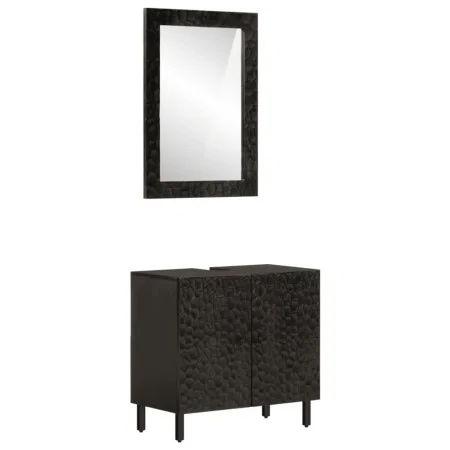 Conjunto de armarios de baño 2 piezas madera maciza de mango de , Muebles de baño - Ref: Foro24-3206293, Precio: 153,97 €, De...