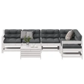 7-teiliges Gartenmöbel-Set mit Kissen aus massivem Weißkiefernholz von , Gartensets - Ref: Foro24-3250901, Preis: 618,88 €, R...
