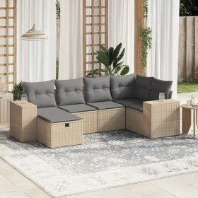 Garden sofa set with beige cushions mix 6 pieces PE rattan by , Garden sets - Ref: Foro24-3264415, Price: 402,60 €, Discount: %