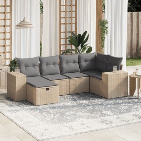Juego de sofás jardín con cojines beige mezcla 6 pzas ratán PE de , Conjuntos de jardín - Ref: Foro24-3264415, Precio: 397,70...