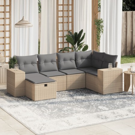 Garden sofa set with beige cushions mix 6 pieces PE rattan by , Garden sets - Ref: Foro24-3264415, Price: 397,70 €, Discount: %