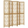 Biombo separador de 5 paneles madera maciza paulownia marrón de , Divisores de ambientes - Ref: Foro24-358871, Precio: 136,08...