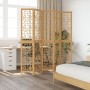 Biombo separador de 5 paneles madera maciza paulownia marrón de , Divisores de ambientes - Ref: Foro24-358871, Precio: 136,08...